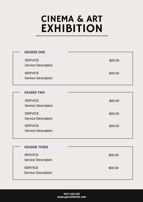 templates Pricelist Design Templates, Mise En Page Web, Price List Design, Price List Template, List Design, Photography Logo Design, Minimal Web Design, Powerpoint Design, Menu Design