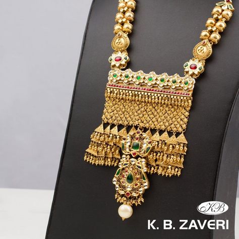 Photo By K.B.Zaveri - Jewellery Pendal Set, Rajput Jewellery, Bride Collection, Gold Haram, Sharara Designs, Rajputi Jewellery, Bridal Jewellery Inspiration, Bridal Necklace Designs, Neck Pieces Jewelry