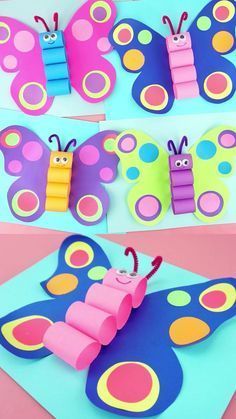 Butterfly Craft For Kids, Butterfly Craft, Kraf Kertas, Butterfly Template, Spring Crafts For Kids, Daycare Crafts, Butterfly Crafts, Colorful Butterfly, Toddler Art