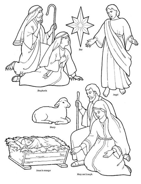 Pictures Of Jesus, Nativity Coloring Pages, Bible Coloring Pages, The Nativity, Nativity Crafts, Bible Coloring, Birth Of Jesus, Bible Crafts, Sunday School Crafts