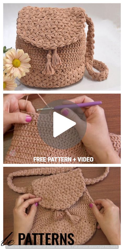 Crochet Magic: Whimsical Patterns for Playful Projects Linen Stitch Crochet, Kertas Kerja Prasekolah, Tas Lv, Stitch Backpack, Free Crochet Bag, Crochet Shell Stitch, Crochet Backpack, Purse Pattern, Crochet Bag Pattern Free