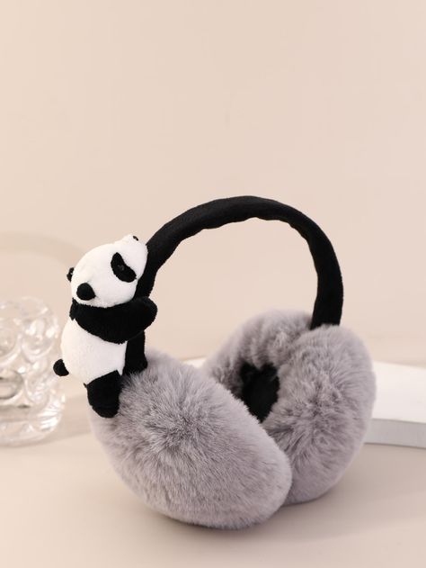 Multicolor Casual Collar  Fabric  Earmuffs Embellished   Women Accessories Panda Clothes, Cute Night Outfits, Fluffy Earmuffs, Panda Decor, Panda Stuffed Animal, Panda Stuff, Panda Items, Panda Decorations, Panda Bebe