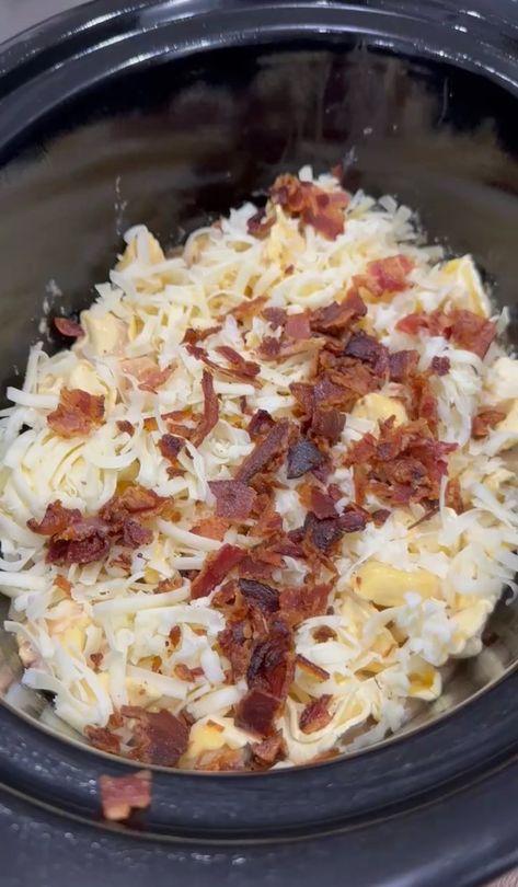 Chicken Bacon Ranch Tortellini, Crock Pot Chicken Bacon Ranch Pasta, Bacon Ranch Tortellini, Crockpot Chicken Bacon Ranch, Crockpot Chicken Bacon, Chicken Bacon Ranch Crockpot, Tortellini Recipes Crockpot, Frozen Chicken Crockpot, Cooking In The Midwest