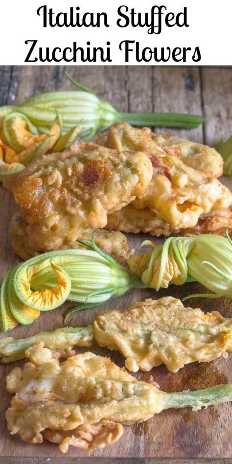 Best Summer Appetizers, Squash Blossom Recipe, Stuffed Zucchini Flowers, Mozzarella Prosciutto, Zucchini Zoodles, Summer Appetizers, Zucchini Flowers, Stuffed Zucchini, Italian Appetizers