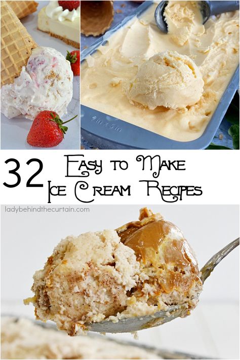 32 Easy to Make Ice Cream Recipes: Memories of packing ice and rock salt around a freshly made batch of vanilla ice cream...the anticipation of the first c Lavender Honey Ice Cream, Strawberry Cheesecake Ice Cream, Homemade Dark Chocolate, Pudding Ice Cream, Pumpkin Ice Cream, Lemon Ice Cream, Peach Ice Cream, Cheesecake Ice Cream, Caramel Ice Cream