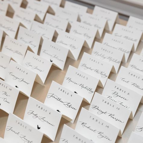 All lined up and ready to go! ✔️ 📸 @treneforbesphotography Place Cards, Wedding Place Cards, Wedding Stationery, Wedding Calligraphy, Wedding Calligrapher Wedding Seating Cards With Food Choice, Wedding Seating Place Cards, Calligraphy Place Cards Wedding, Wedding Caligraphy, Name Cards For Wedding, Wedding Table Place Cards, Wedding Seating Cards, Place Cards Wedding, Chalk Lettering