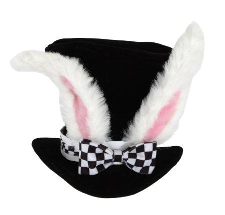 Elope White Rabbit Topper Top Hat Costume, Alice In Wonderland Rabbit, Alice In Wonderland White Rabbit, Wonderland White Rabbit, Mad Hatter Costume, Rabbit Dress, Alice In Wonderland Tea Party, Black Costume, Bunny Gifts