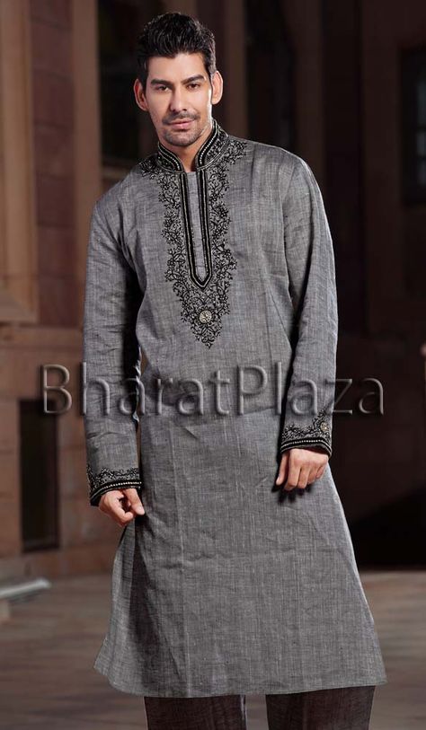 Grey Pathani Kurta For Men, Bridal Wedding Lehenga, Pantalon Thai, Salwar Kameez Mens, Pathani Suit, Arabic Clothing, Pakistani Kurta, Boys Kurta Design, Gents Kurta Design