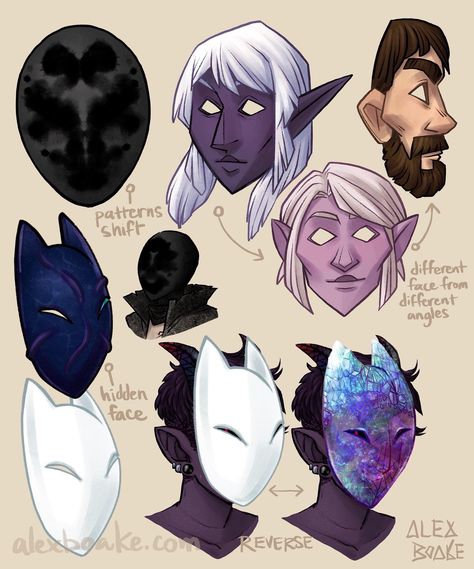 Cool masks Masquerade Mask Character Design, Types Of Masks Drawing, Villain Mask Concept Art, Oc With Mask, Masked Character Art Male, Dnd Mask, Mask Ideas Drawing, Masked Oc, Mask Design Ideas