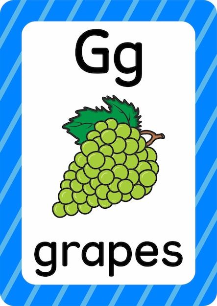 G For Grapes, Letter G Pictures, G Flashcards, Letter G Printable, G Letter Design, Abc Flashcards Printable, G Alphabet, Alphabet G, Alphabet Flash Cards Printable