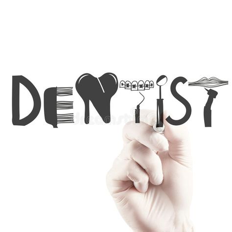 Design Word DENTIST As Concept Stock Image - Image of cartoon, drawn: 38420249 Dental Pictures, Dental Wallpaper, Dental Quotes, Dental Photos, Dentist Art, Dental Clinic Logo, Dental Images, Dentist Logo, Dental Posters