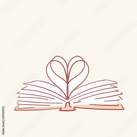 Stock Image: Opened book heart love hand drawn style vector doodle design illustrations Book Heart Tattoo, Open Book Doodle, Open Book Drawing, Book Doodles, Opened Book, Book Heart, Vector Doodle, Heart Doodle, Doodle Design