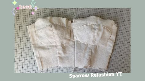 Sparrow Refashion ,Sewing , Thrift flip and refashion Blog o przeróbkach i szyciu ubrań diy Diy Bustier Top, Draping Corset, Bustier Top Pattern, Diy Bustier, Diy Corset, Corset Sewing Pattern, Costura Fashion, Corset Pattern, Corset Fashion