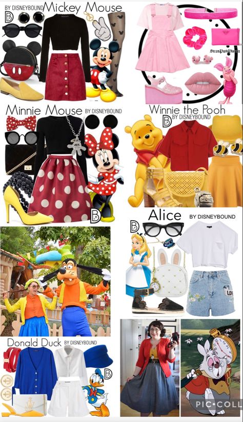 Mickey And Friends Disneybound, Goofy Outfit Ideas, Disney Inspired Outfits Casual, Disney Character Outfit Ideas, Disney Dress Up Ideas, Cartoon Characters Outfits Ideas, Family Disney Bounding Outfits, Disney Theme Outfits, Easy Disneybound Outfits