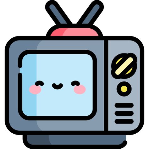 Cute Tv Drawing, Tv Drawing, Time Icon, Easy Drawings For Beginners, Desain Editorial, Fashion Drawing Sketches, Stick Figure Drawing, Tv Icon, Black And White Art Drawing