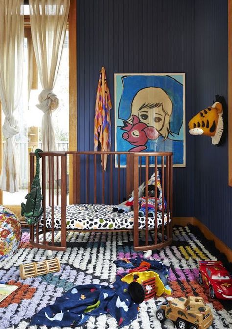 Colorful Kids Bedroom, Eclectic Nursery, Colorful Kids Room, Kids Room Inspiration, Nursery Colors, Kids Interior, Nursery Inspiration, Baby Crib, Nursery Design