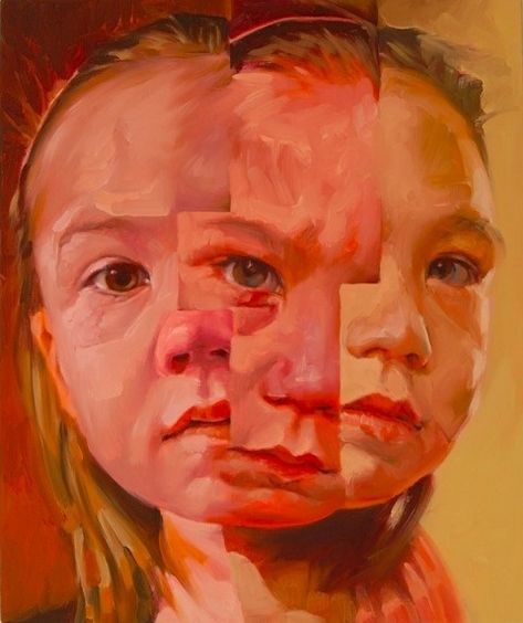 Jeff Huntington | PICDIT #art #painting Jeff Huntington, Split Portrait, Distortion Art, Flesh Tones, Personal Investigation, Art Alevel, A Level Art Sketchbook, Image 3d, Art Van