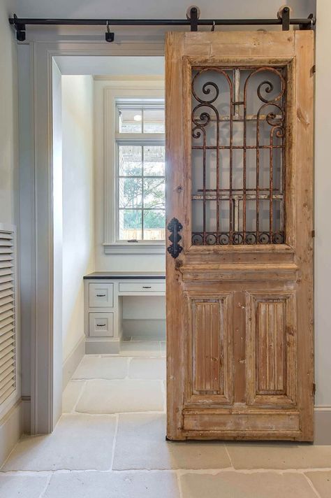 Sliding Bathroom Doors, Front Door Design, Home Goods Decor, Old Doors, Home Upgrades, Interior Barn Doors, Barn Doors Sliding, Sliding Barn Door, Barn Door Hardware