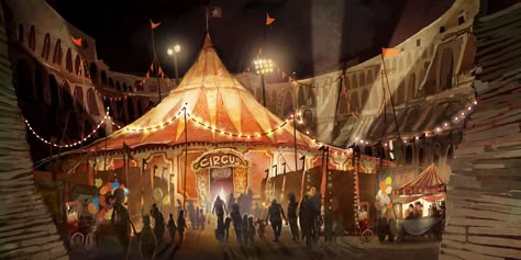 Lindsey Olivares Beyond The Witchlight, Creepy Circus, Old Circus, Dark Carnival, Scene Inspiration, Circus Aesthetic, The Night Circus, Dark Circus, Bg Design