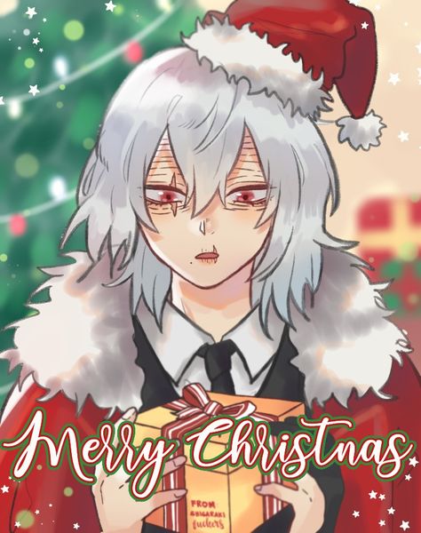 Mha Christmas Pfp, Mha Shigaraki Fanart, Shigaraki Fanart Icon, Mha Pfp Shigaraki, Mha Christmas Official Art, Cute Shigaraki Fanart, Anime Christmas, Tomura Shigaraki, Christmas Icons