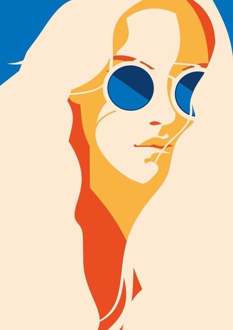 Flat Illustration Portrait, Retro Portrait Illustration, Vector Fashion Illustration, Vintage Vector Illustration, Flat Portrait Illustration, Graphic Portrait Illustration, Pop Art Illustration Graphics, Sunglass Illustration, Posterized Portraits