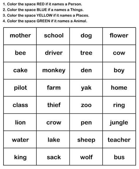 Naming Words Worksheet9 - esl-efl Worksheets - kindergarten Worksheets Naming Words Worksheet Grade 2, Naming Words Activity For Grade 1, Naming Words For Class 1, Nouns Worksheet Kindergarten, Kindergarten Grammar Worksheets, Esl Materials, Ell Resources, Worksheets For Class 1, Ela Worksheets