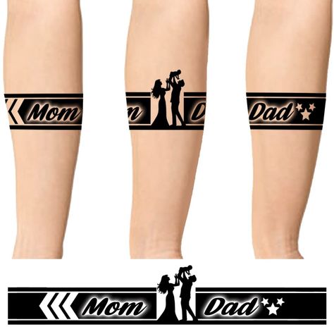 Mom Dad Band Tattoo Design, Arm Band Tattoo Designs, Mom Dad Tattoo Design, Dad Tattoo Design, Compass Tattoos Arm, Tattoo For Boys, Mom Dad Tattoo, Samurai Tattoo Sleeve, Compass Tattoos