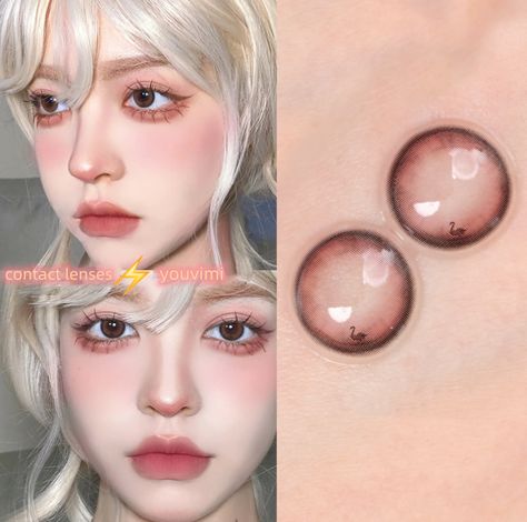 Pink Contact Lenses, Pink Contacts, Contacts Lenses, Color Mood, Eyes Color, Painted Faces, Eye Makeup Art, Body Skin Care Routine, Colored Contacts