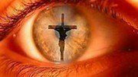 Keep your eye on the cross and the One who died on it to save you. His name is Jesus. Are you ready? A Cross, An Eye, The Words, Jesus