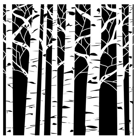 The Crafter's Workshop Template 6"x6" - Aspen Trees Arte Art Deco, Tree Stencil, Tree Templates, Linocut Art, Deco Originale, Aspen Trees, 수채화 그림, Stencil Template, Christmas Scenes