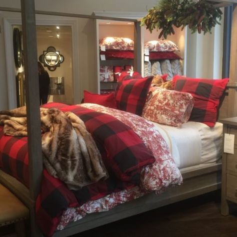 Red Buffalo Plaid Bedroom Ideas - Design Corral Buffalo Plaid Bedroom, Buffalo Plaid Bedding, Plaid Bedroom, Holiday Bedroom, Minimalist Farmhouse, Plaid Bedding, Christmas Bedding, Christmas Decorations Bedroom, Christmas Bedroom