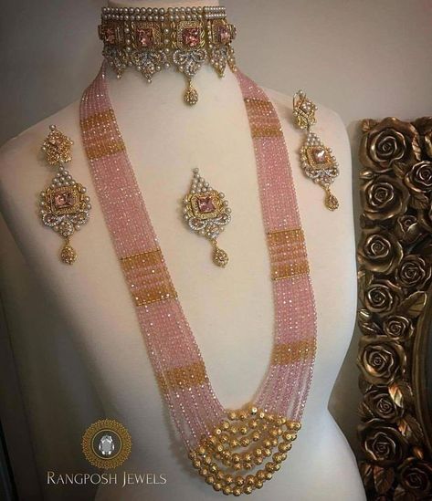 Choker Sets, Gold Pendent, Beads Collection, Bridal Jewellery Design, Gold Jewelry Simple Necklace, Beaded Necklace Designs, Traditional Jewellery, Bridal Jewelry Collection, Stone Choker