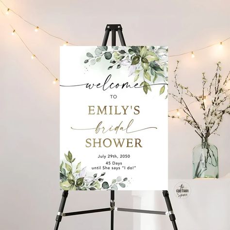 Greenery Bridal Shower Sign, Bridal Shower Decoration, Bridal Brunch Welcome Sign, Bridal Tea Sign, Custom Design, Eucalyptus, Herbal, HB2 - Etsy Vietnam Cardboard Photo Frame, Brunch Sign, Welcome Sign Bridal, Wedding Shower Signs, Winter Bridal Showers, Bridal Shower Sign, Bridal Tea, Bridal Shower Welcome Sign, Shower Welcome Sign