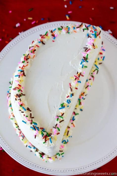 Celebrate a half-birthday with this fun and simple Funfetti Half Birthday Cake! Baby First Cake, Birthday Cake Homemade, Homemade Funfetti Cake, Half Birthday Cake, Dedication Cake, Celebrating Sweets, Half Birthday Cakes, 12th Birthday Cake, Cake Homemade