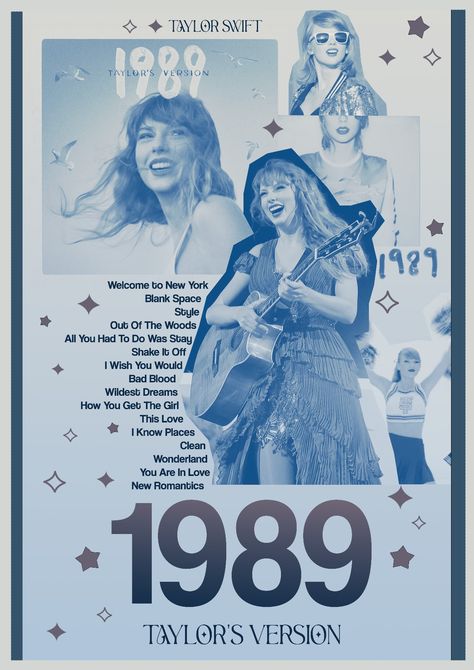 Taylor Swift Posters Wallpaper, Taylor Swift Posters 1989, 1989 Taylors Version Poster, 1989 Prints, Ts Posters, New Romantics Poster, Taylor Swift 1989 Poster, Swiftie Poster, 1989 Poster