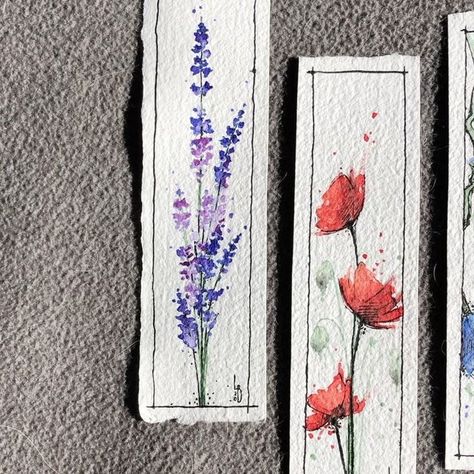 Florals Watercolour, Tree Bookmark, Lauren Baker, Watercolor Pencil Art, Handmade Bookmarks Diy, Grace Art, Creative Bookmarks, Watercolor Paintings For Beginners, Watercolor Bookmarks