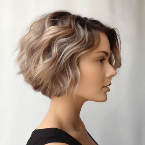 51 Flattering Short Haircut Ideas for Round Faces Short Bob For Plus Size Women, Bobs For Round Faces, Plus Size Hairstyles, Short Curly Styles, Feminine Hairstyles, Square Face Hairstyles, Round Face Shape, Short Hair Styles For Round Faces, Chin Length Hair