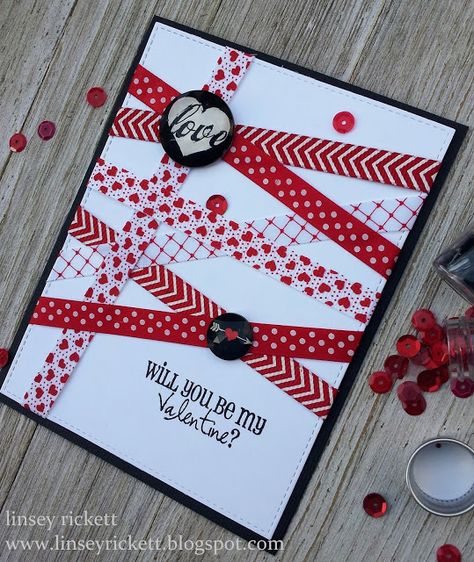 Valentine Cards To Make, Stampin Up Valentine Cards, Valentines Day Cards Diy, Valentines Day Cards Handmade, Valentine Love Cards, Ribbon Cards, Valentine Cards Handmade, Valentine's Card, Glitter Ribbon