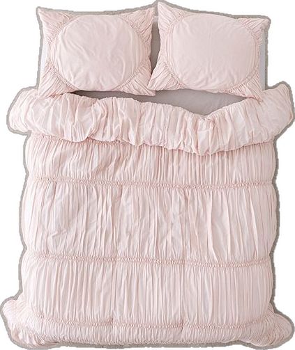 Rita Ruffle Comforter Pink Ruffle Bedding, Bed Covers Aesthetic, Room Inspo Pink, Ruched Bedding, Shuffle Cutouts, Urban Outfitters Bedding, Ruffle Comforter, Bed Aesthetic, Christmas Dreaming