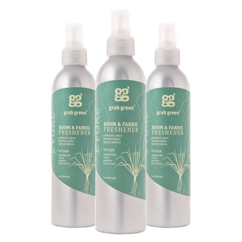 Grab Green Naturally-Derived, Phthalate-Free Room and Fabric Freshener, Vetiver, 7 Ounce Bottle (3-Pack) *** Want to know more, click on the image. (This is an affiliate link) #carairfresheners Natural Room, Fabric Freshener, Scent Booster, Fragrance Ingredients, Green Room, Vanilla Fragrance, Odor Eliminator, Green Rooms, Natural Fragrances