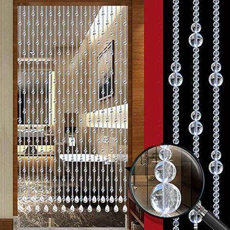 Hanging Door Beads, Satin Flowers Diy, Beaded Door Curtains, Hanging Curtain, Bead Curtain, Crystal Curtains, Hanging Wall Planters, Door Hanging Decorations, Elegant Living Room Design