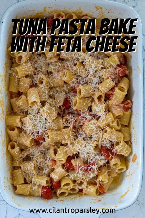 Tuna Pasta Bake Recipe, Creamy Tuna Pasta Bake, Creamy Tuna Pasta, Fish Stew Recipes, Tuna Pasta Bake, Dinner Recipes Healthy Family, Feta Cheese Recipes, Tuna Pasta, Feta Recipes