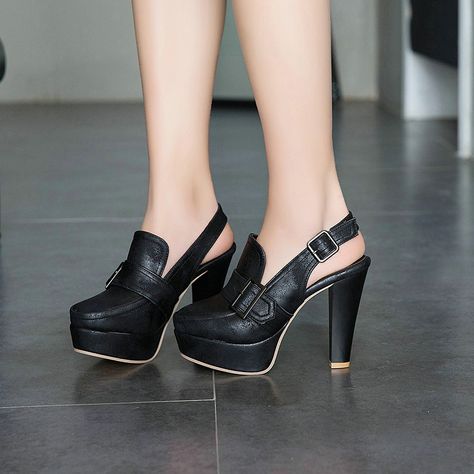 Spring new Baotou sandals fashion hollow thick heel high heels female summer Baidu sandals increased Platform Heels Black, Summer Pumps, Party Pumps, Boots For Short Women, Platform High Heel Shoes, Mens Winter Boots, High Heels Shoes, Womens Sandals Wedges, Casual Heels