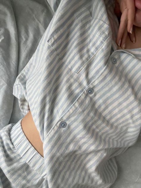 Pajama Aesthetic, Pajamas Aesthetic, White Pajamas, Coastal Granddaughter, Stockholm Style, Striped Pyjamas, Cute Pajamas, Cute Comfy Outfits, Pj Sets