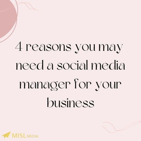 4 reasons you may need a social media manager Social Media Manager Names, Why You Need A Social Media Manager, Quotes For Social Media Manager, What Is Social Media Management, Social Media Manager Business Names, Social Media Management Quotes, How To Be A Social Media Manager, Social Media Manager Posts, Social Media Manager Instagram Feed