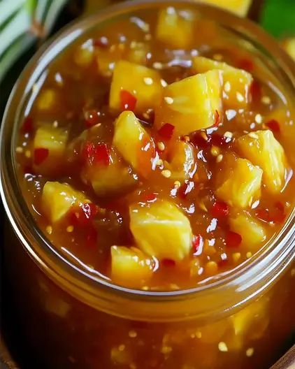 Sweet Chili Pineapple Sauce Recipe – Easy & Delicious Recipe For Sweet Chili Sauce, Sweet Chili Pineapple Sauce Recipe, Sweet Chili Pineapple Sauce, Pineapple Rum Sauce, Pineapple Chili, Pineapple Fritters, Pineapple Sauce, Chopped Pineapple, Pineapple Rum