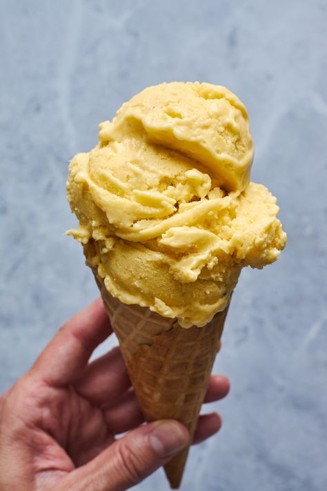 Mango Coconut Ice Cream | Olive & Mango Mango Ice Cream Aesthetic, Vegan Sorbet, Ice Cream Vegan, Cream Poster, Balloon Games, Mango Ice Cream, Mango Pineapple, Coconut Ice, Sugar Free Vegan