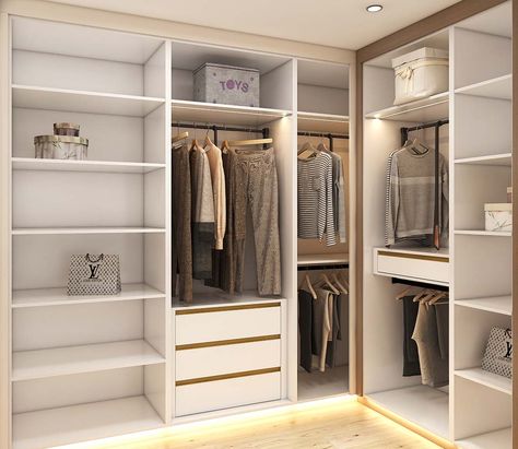 Minimalism Wood Modern L-Shaped Walk In Closet L Shape Closet Design, L Shaped Closet Designs, L Shape Closet, L Shaped Closet, L Shape Wardrobe Design, Master Closet Design, Laminate Kitchen Cabinets, Solid Wood Kitchen Cabinets, Walk In Closet Design