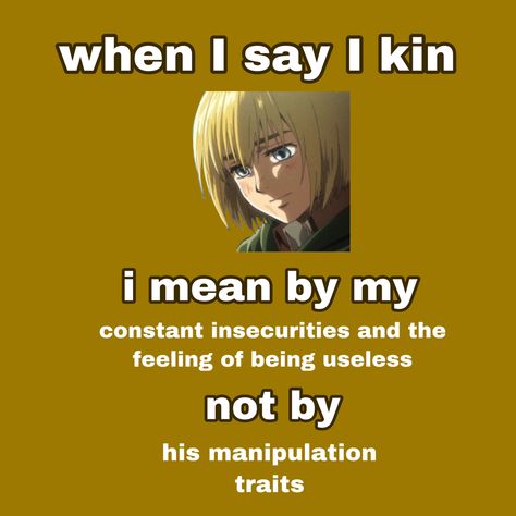 Armin Kinnie Bingo, Armin Kinnie, Aot Armin, Kinnie Bingo, Kin List, Fruits Basket Anime, Armin Arlert, Anime Head, Character Analysis