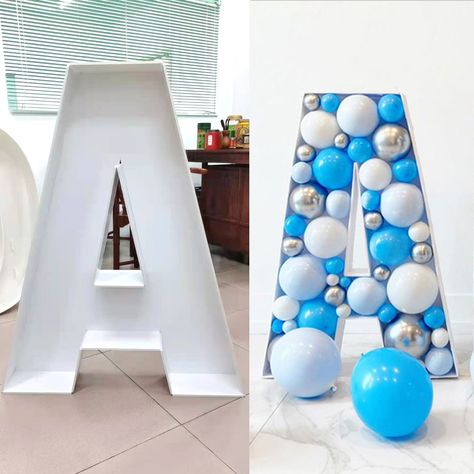 Number Mosaic Balloon, Letter Mosaic, Number Mosaic, Mosaic Balloon, Letter Frame, Balloon Mosaic, Giant Letters, Balloon Frame, Framed Letters